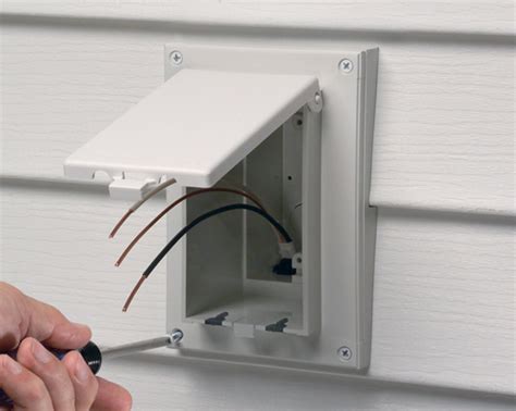 junction box adapter for vinyl siding|outdoor receptacle box for siding.